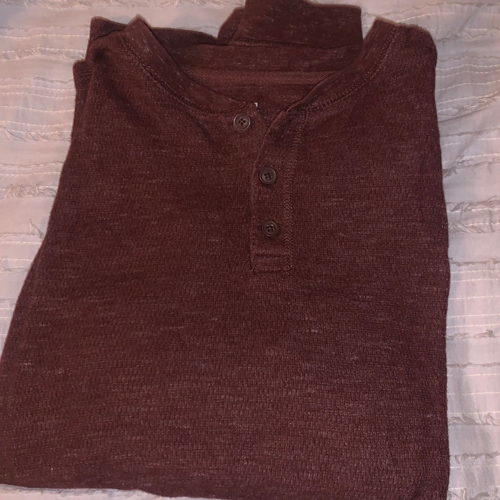 George Men's Thermal Henley Shirt with Long Sleeves